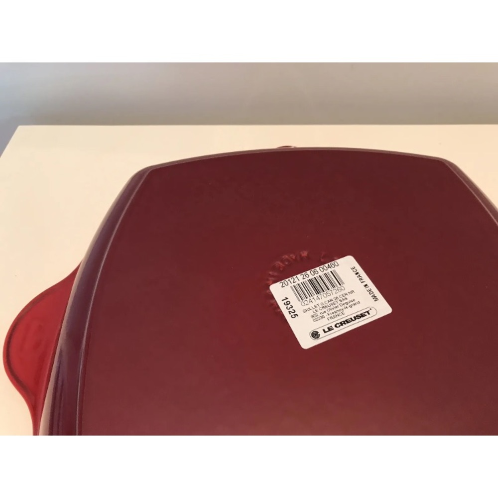New Le Creuset Square Grill Skillet. Color- Cerise. 
Size- 10 1/4 inches. - Picture 5 of 6